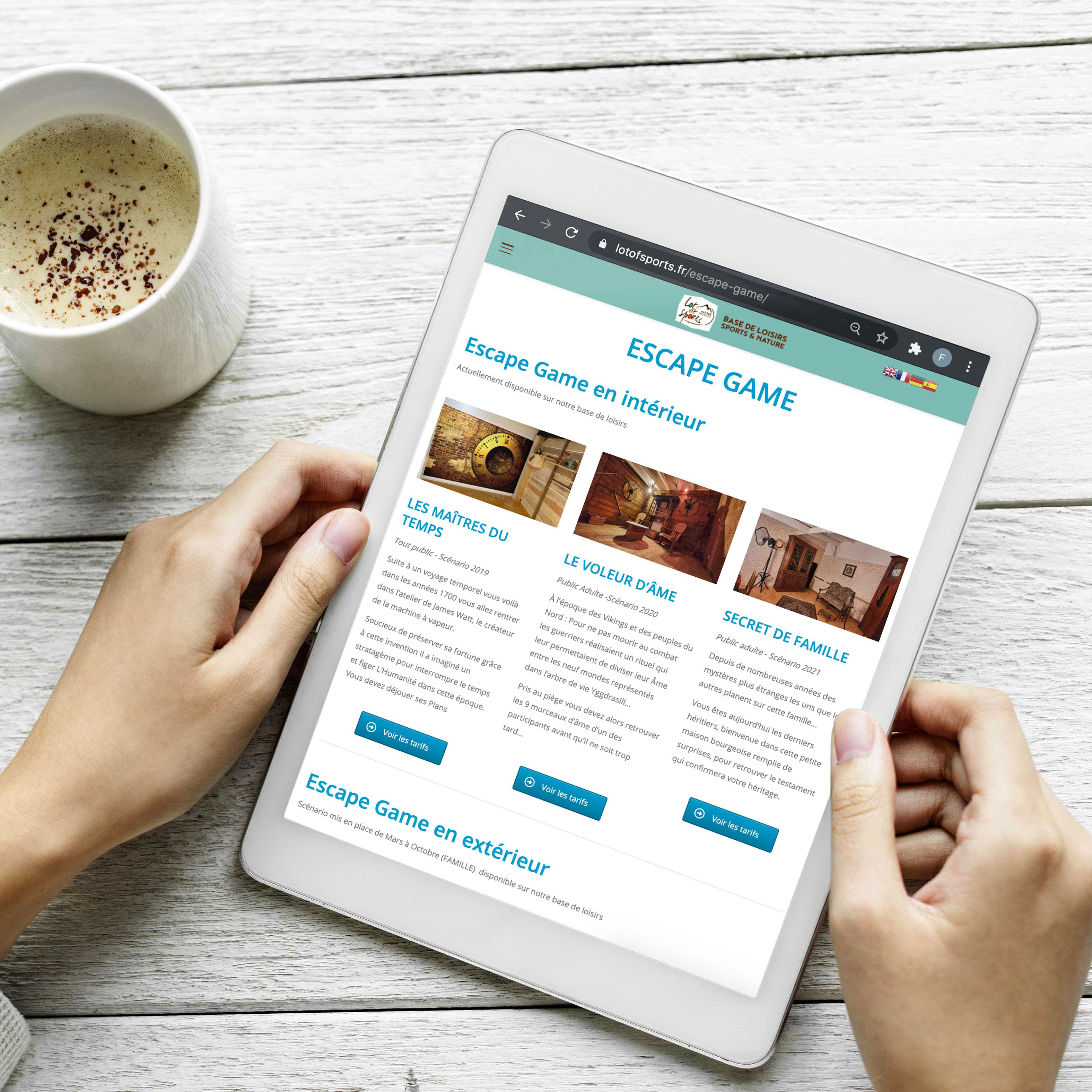 Création d'une nouvelle page activité Escape Game