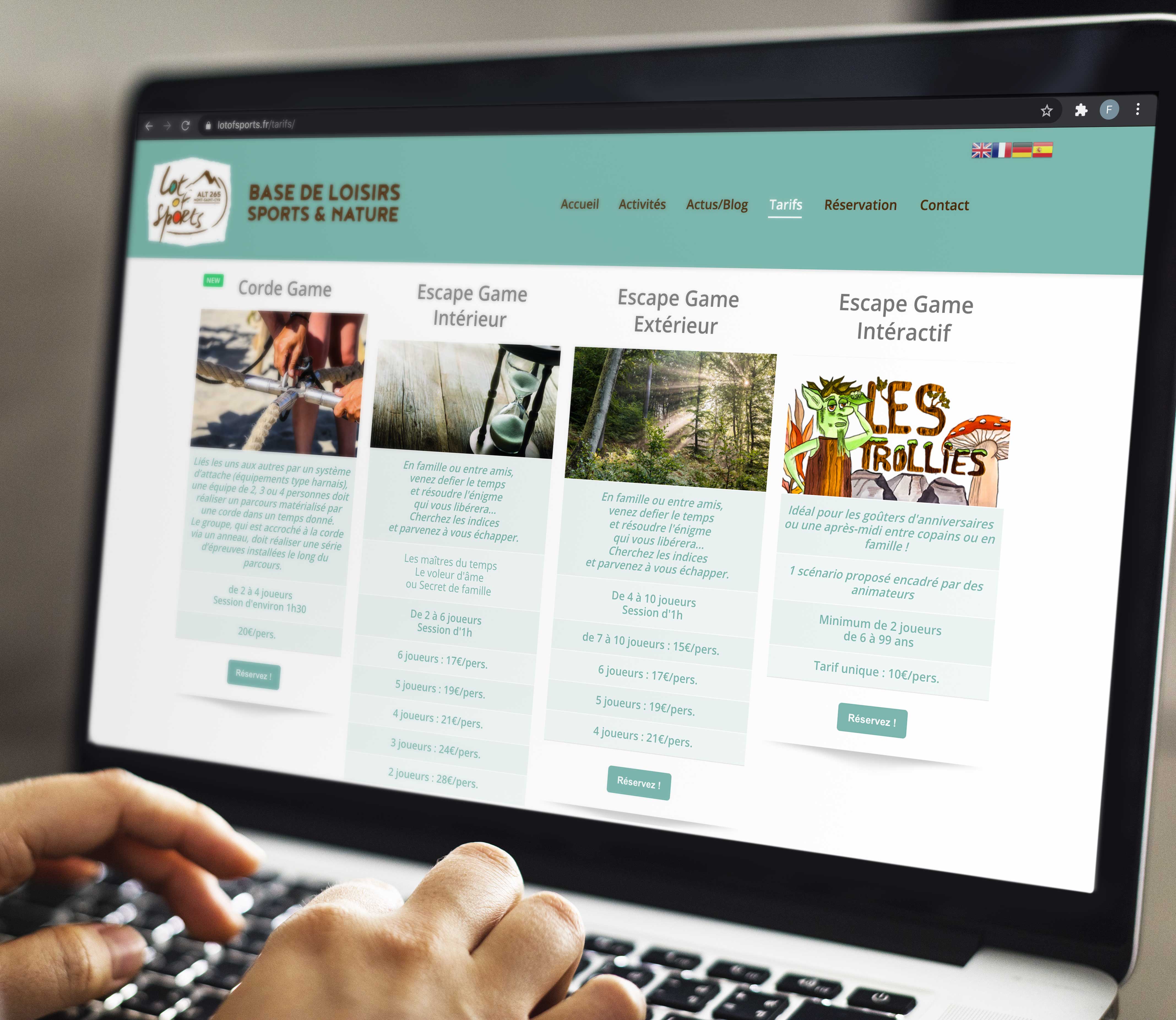 Mise en place d'un pluggin tarifs intégrant une description rapide des activités sur la page Tarifs